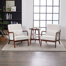 Mid-Century Modern Accent Chair, Arm Chair Living Room Chairs with Pillow Upholstered Reading Chair with Solid Wood Frame & Living Room Bedroom Balcony (beige)