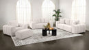 Burnett Chenille Upholstered Ottoman Ivory