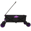 360° Rotating Rear Wheel Heavy-Duty Folding Wagon – Multi-Use Garden Cart with All-Terrain Wheels, Dual-Color (Black & Purple) Design for Camping, Beach, Picnic & Outdoor