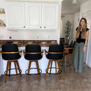 Set Of 2 Green Swivel Bar Height Stools For Kitchen Island