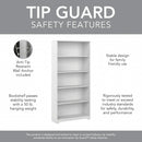 Bush Cabot White Tall Five Shelf Bookcase Unit With Adjustable Shelves
