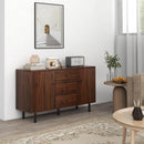 Rustic Brown Sideboard Buffet Cabinet With Three Drawers