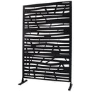 Outdoor & Indoor Privacy Screen Metal Privacy Screen 76' H×48' W Black Steel Decorative Panels
