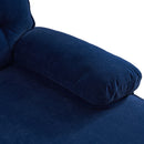 Modern Velvet L Shaped Sectional Sofa for Living Room and Bedroom, Blue, 82.6 Inch