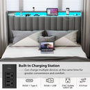 Queen Bed Frame With LED Lights And Storage Drawers