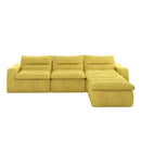 Modern Lazy Style L-Shaped Modular Combined Sofa with Comfortable Beanbag Design - Yellow