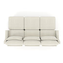 Elegant Three-Seater Sofa with Movable Ottomans, Lumbar Pillow, Chenille Fabric, Wooden Base, Beige