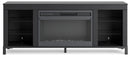 Cayberry - TV Stand With Fireplace - Black