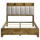 Henderson 57-inch Queen Bookcase Panel Bed Medium Oak