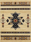 Tribes - 5'3" X 7'3" Southwest Area Rug Polypropylene - Cream