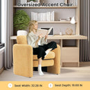 Oversized Accent Chair Yellow Chenille Armchair Living