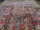 Palace Size Persian Sarouk Rug 10x16, Rare Size, Red, Large Antique Persian Carpet