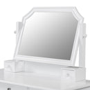 Elegant White Makeup Vanity Desk with Adjustable Mirror and Storage, MDF and Solid Wood Construction, 44.4'