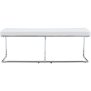 White shoe changing stool, silver metal legs, sofa stool dining chair, suitable for bedroom, fitting room, storage room, dining room, living room. 005