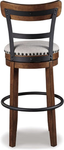 Valebeck 30 Inch Farmhouse Pub Height Bar Stool Brown
