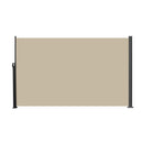 Retractable Side Awning, 118 x 71 in, Waterproof and UV-Resistant, Privacy Screen for Patio, Balcony, Garden, Beige Polyester with Dark Grey Frame