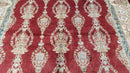 Dark Red Silk Carpet 5.3 x 7.6 ft, 5x8 Silk Rug, New Turkish Silk Carpet, Mint Condition, Beige & Red Area Rug, Bamboo Silk, High Quality