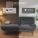 Corduroy Grey 73In Adjustable Backrest Futon SofaBed