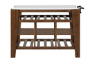 Alaroa - Kitchen Island - Marble Top & Rustic Brown