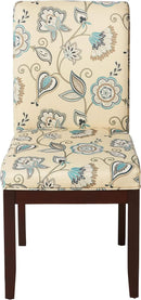 Dakota Upholstered Parsons Chair Avignon Sky Espresso Legs