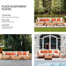 5 Piece Outdoor Patio Set Sectional Sofa Salmon Orange