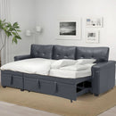 Sleeper Sectional Sofa With Convertible Bed In Dark Gray