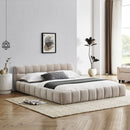 Modern Platform Bed Frame With Thick Fabric