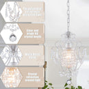 White Mini Crystal Chandelier Ceiling Light 1 Light Fixture