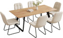 67 Inch Expandable Dining Table Set With Six Chairs