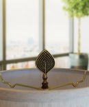 Birch Leaf Decorative Lamp Finial Antique Brass, 3.25"h