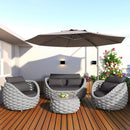 Six Piece Aluminum Patio Furniture Set With Cushions