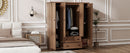 4 Door Wardrobe Armoire Closet with 2 Drawers, Brown