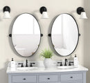 18x28 Black Oval Wall Mirror For Modern Home Decor In Bathrooms Hallways And Entryways
