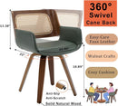 Ergonomic Walnut Swivel Dining Chairs With Armrests