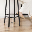 Bar Height Stools Set Of 2 With Footrest Rustic Brown