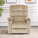 Dual Motor Power Lift Recliner Chair With Massage And Heat Beige Fabric Medium