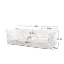 Slipcovered Sofa Couch, Modern 3 Seater Sofa with Suppleness Armrests,Deep Seat Sofa with Soft Multiple Big Pillows, Comfy Couch for Living Room, Apartment,Gray Corduroy Fabric