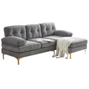 82.6' Modern Sectional Sofas Couches Velvet L Shaped Couches for Living Room, Bedroom(Old SKU:SG000980AAE), Light Grey