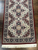 Sino Persian Runner Rug 2.7 x 8, Floral, Handmade, 250 KPSI