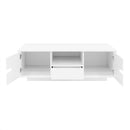U-Can Modern High Glossy Rectangle Coffee Table, Stylish Center Table with Storage Space, Accent Furniture with 16 Color LED Lights for Living Room