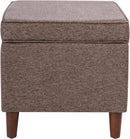 Chocolate Brownstone Storage Ottoman With Hinged Lid