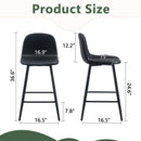 Modern Black PU Bar Chair Set - Rounded Backrest, Comfortable Design, Multiple Colors