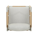 Oriana Aluminum Outdoor Patio Armchair with Thick Cushions in Light Grey