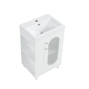 20' Bathroom Vanity with Sink, Bathroom Vanity Cabinet with Two-tier Shelf, Adjustable Shelf, Solid Wood and MDF, White(Old Sku:WF322518AAK)
