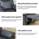 Power Leather Recliner Sofa Set Grey LED Lights Modern