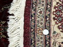 Round Sino Persian Rug 9x9, Burgundy and Cream, Floral, Wool and Silk, 9ft Round Carpet