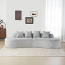 Modern Curved Sofa With Pillows