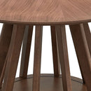 (1 Table+4 Chairs)Modern Dining Table Set of 5 pcs,Wooden Dining Table and Upholstered Chairs for Living Room,Round Kitchen Set with Sturdy Legs for Restaurant,Walnut