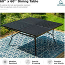 9 Piece Patio Dining Set 60 Inch Square Table Blue