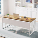 L Shaped Desk Walnut Sixty Three Inch Executive Desk